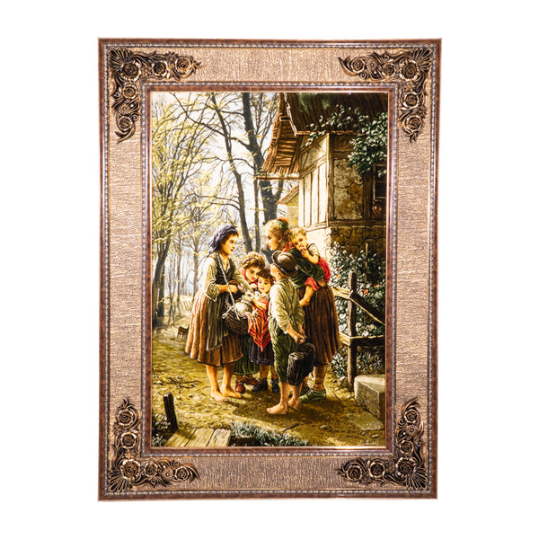 Village Family with Rabbit - 97 x 100 cm (0.97 m2)