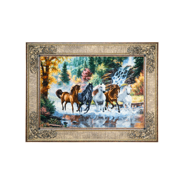 Wild Horses Running by the Waterfall - 123 x 94 cm (1.1562 m2)