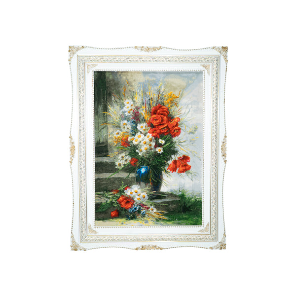 Red and White Garden Vase Floral - 133 x 103 cm (1.3699 m2)