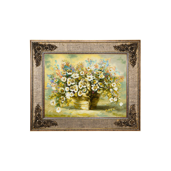 White Pastel Flowers Bouquet Vase - 118 x 98 cm  ( 1.1564 m2 )