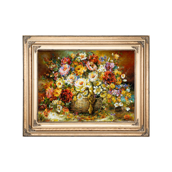 Colorful Garden Basket of Flowers - 121 x 99 cm (1.1979 m2)
