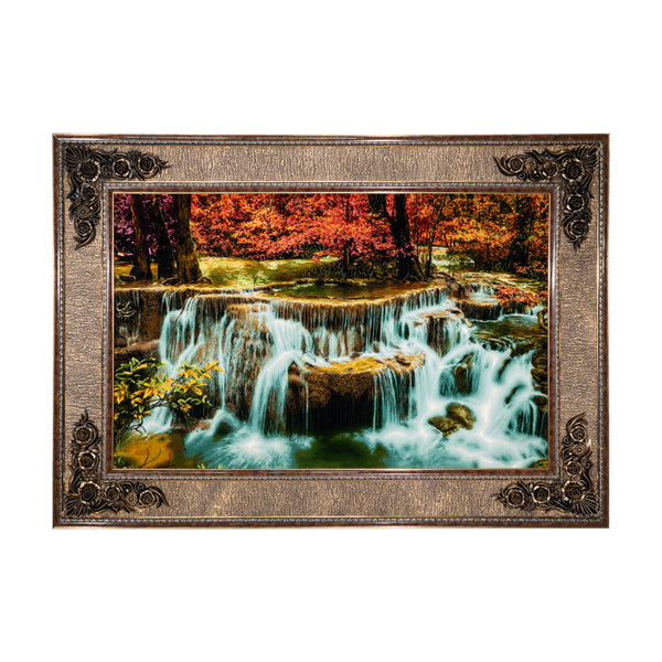 Waterfalls in Autumn Forest Glow - 140 x 100 cm (1.4 m2)
