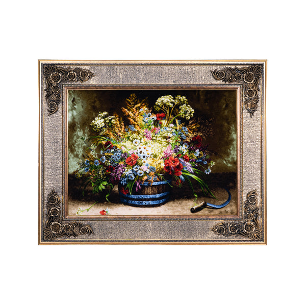 Blue Wooden Bucket of Wildflowers - 118 x 97 cm  ( 1.1446 m2 )