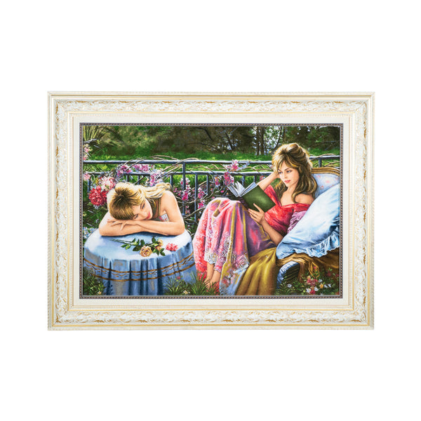 Studying Two Girl in Garden Scene - 127 x 94 cm (1.1938 m2)