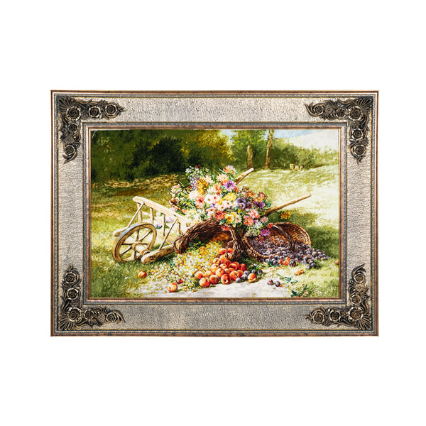 Basket of Flowers & Fruits with Cart - 130 x 99 cm  ( 1.287 m2 )