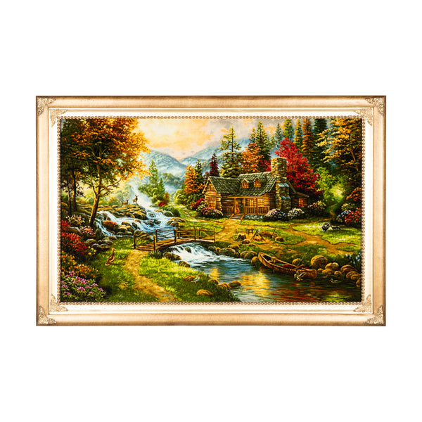 Riverside Log Cabin Landscape - 135 x 90 cm (1.2150 m2)