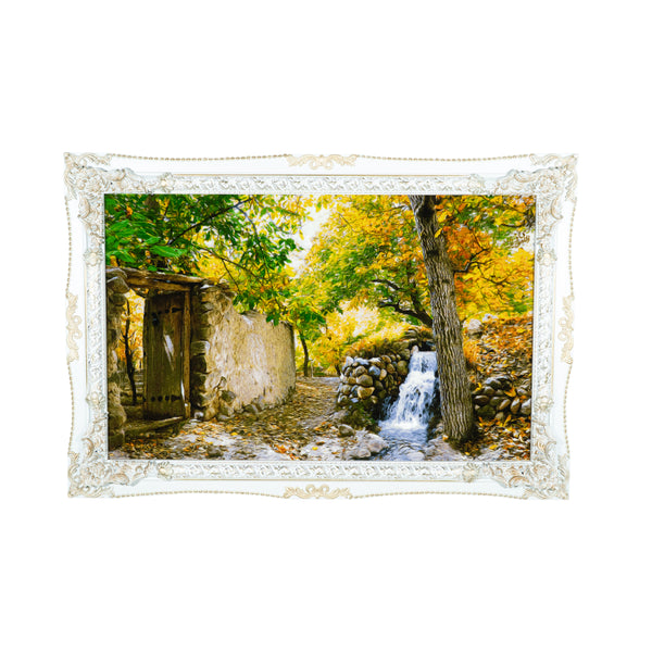Village Path & Waterfall Scene - 138 x 94 cm (1.2972 m2)