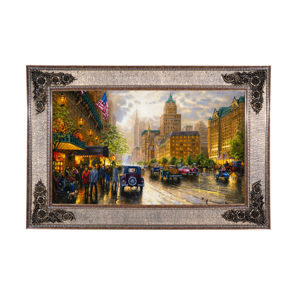 Vintage City Street Scene & Cars - 144 x 97 cm  ( 1.3968 m2 )