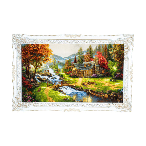 Forest Log Cabin Autumn Scene - 139 x 89 cm (1.2371 m2)