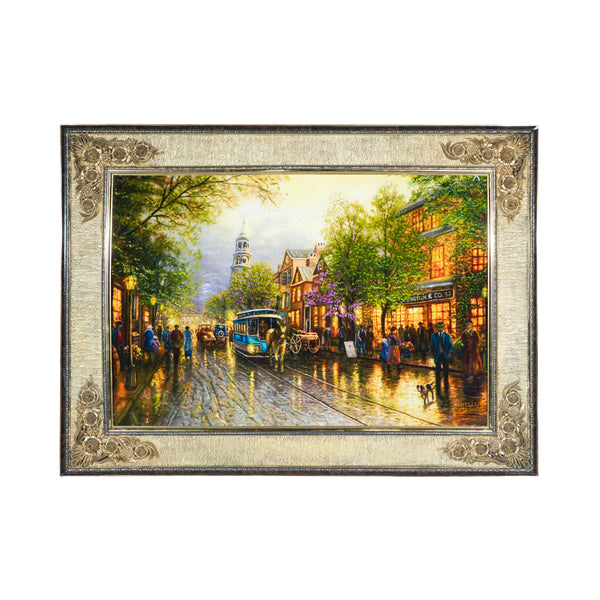 Evening Street Scene with Tram - 140 x 105 cm (1.47 m2)