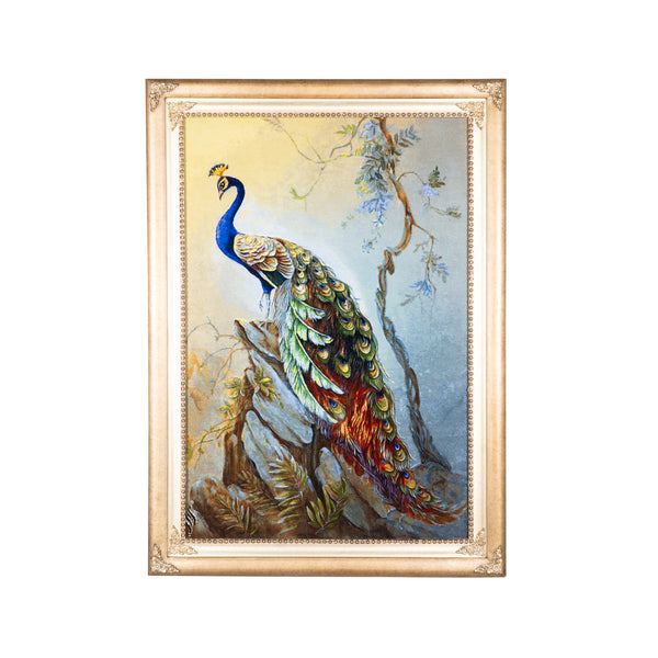Regal Peacock on Cliffside View - 88 x 122 cm (1.0736 m2)