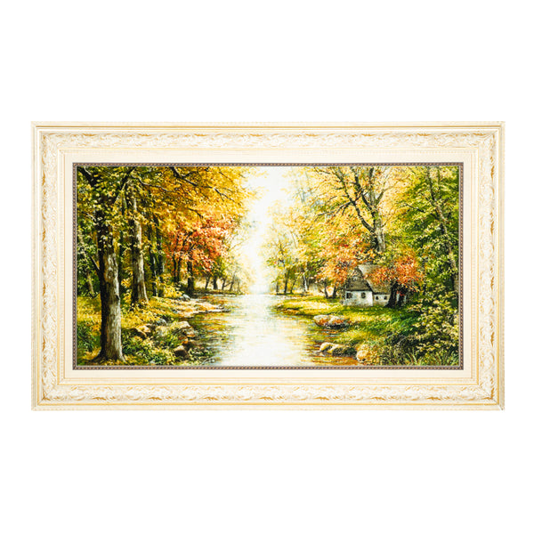 Golden Forest River with Cottage - 141 x 88 cm (1.2408 m2)
