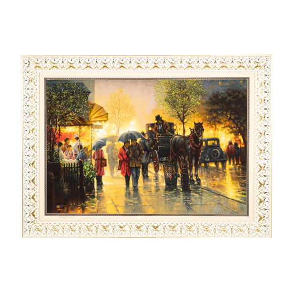 Vibrant Romantic Paris Street Scene - 139 x 103 cm (1.4317 m2)