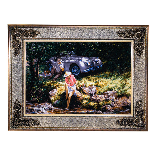 Classic Mercedes Benz  with Picnic Elegance - 126 x 96 cm (1.2096 m2)