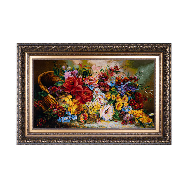 Vibrant Floral Basket Design - 108 x 71 cm (0.7668 m2)