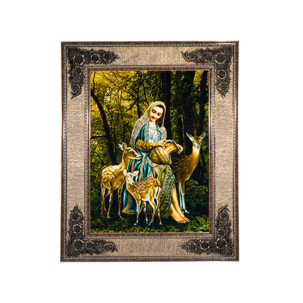 Noblewoman & Deer Scene - 91 x 113 cm (1.0283 m2)