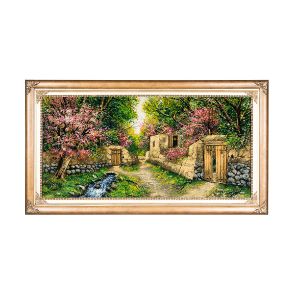 Village Path with Blossom Garden - 130 x 72 cm (0.9360 m2)