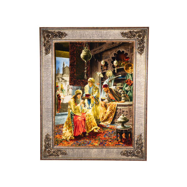 Oriental Bazaar Scene with Figures - 113 x 140 cm  ( 1.582 m2 )
