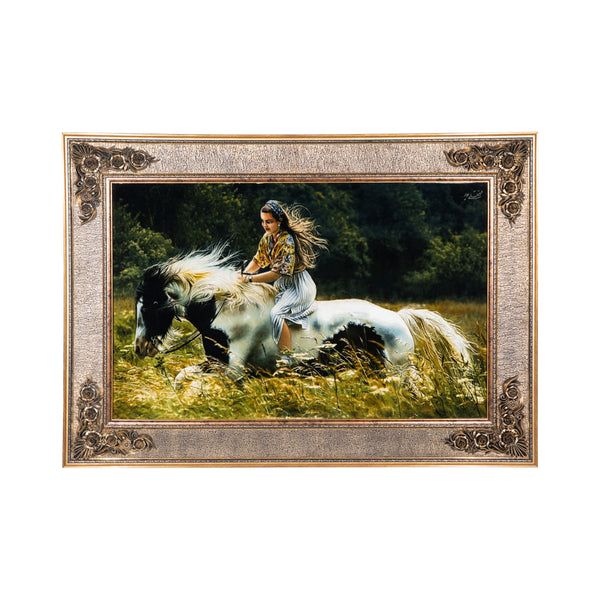Girl on Horseback in Nature - 148 x 107 cm (1.5836 m2)