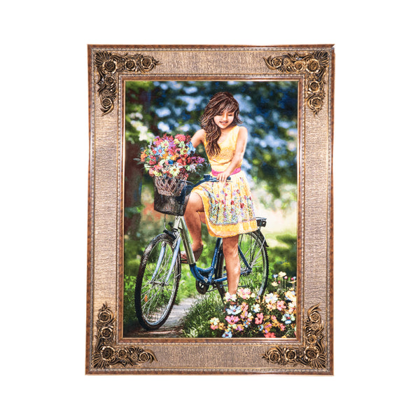 Girl with Bicycle - 100 x 133 cm (1.33 m2)