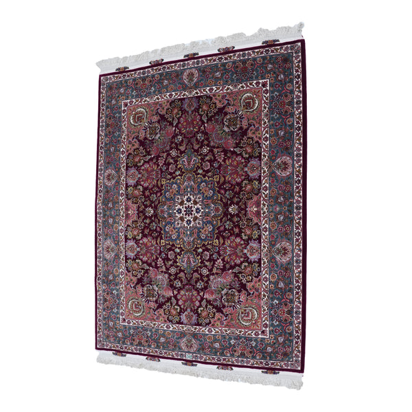 Deep Burgundy Floral Medallion – Hand-knotted Persian Carpet – 2.1 × 1.5 m (3.15 m²)