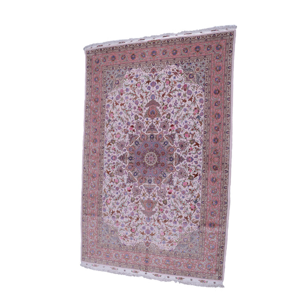 Ivory Garden Floral Medallion – Hand-knotted Persian Carpet – 3.1 × 2.1 m (6.51 m²)